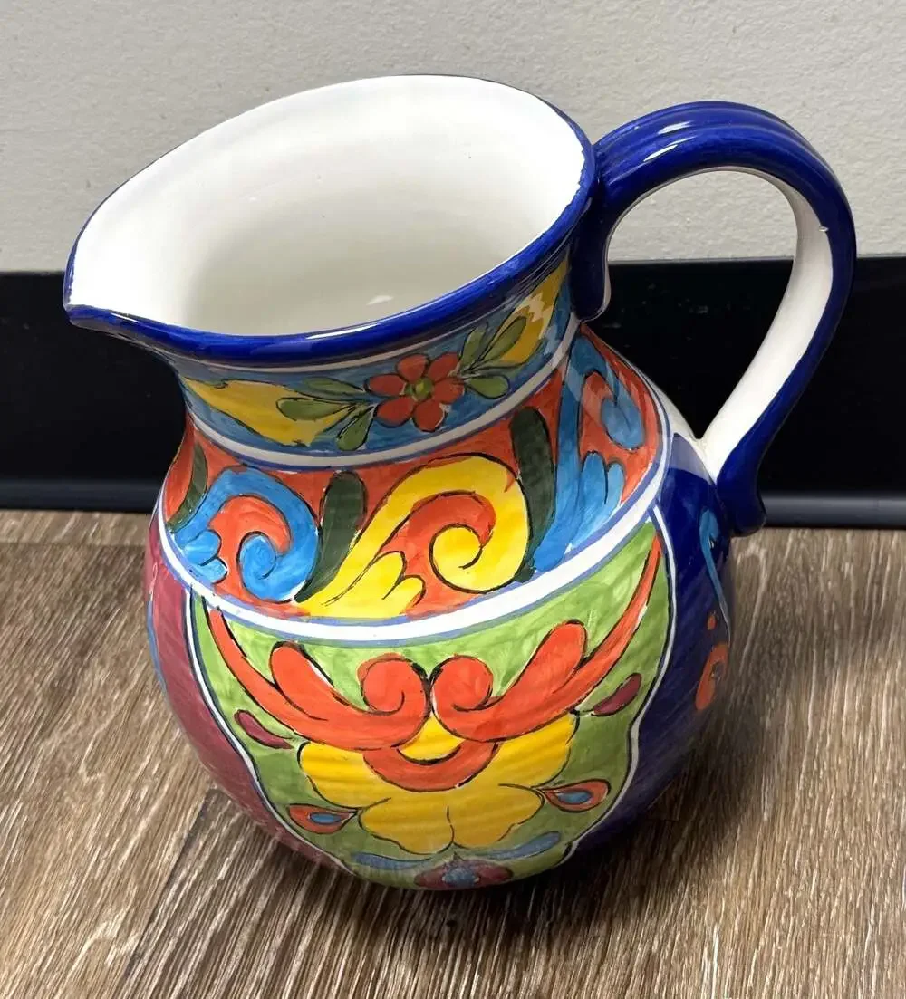 Maxcera Madrid Hand Painted Ceramic Pitcher